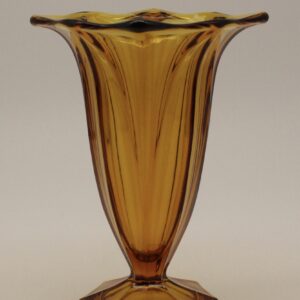 Amber 1930’s Press Glass Vase