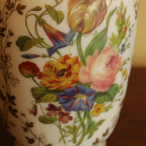 Glass Vase With Hand Painted Flower